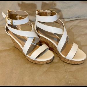 Marc New York White wedges shoes, size 7, little used.